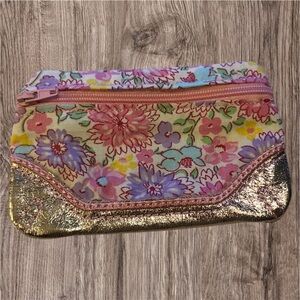 Floral and Metallic Clutch